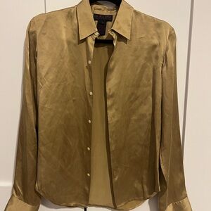 Vintage Gold Ralph Lauren 100% silk blouse